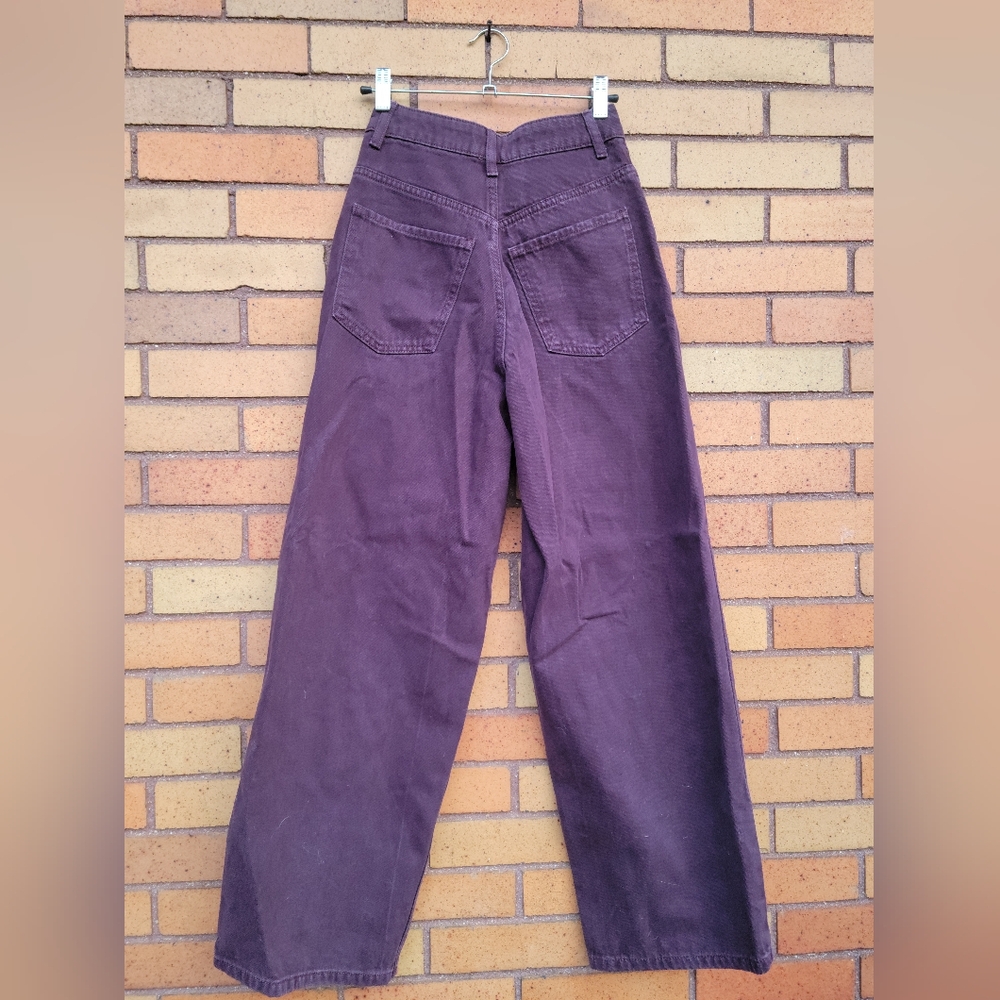 ASOS Design High Rise Relaxed Dad Jeans in Plum (Size 25) - Picture 2 of 5
